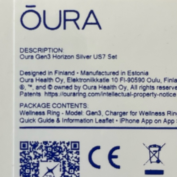 Oura ring Gen 3 silver size 7 used - Picture 3 of 9